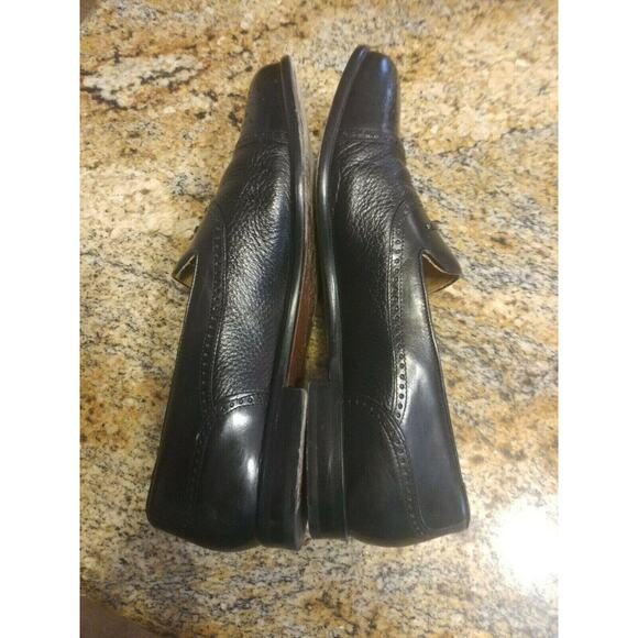 MEZLAN HAVANA MENS TASSLE LOAFER DRESS SHOES SIZE 9.5 M CAP TOE LEATHER BLACK - Picture 8 of 12